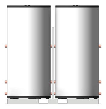Front Image of HeatPump CombinationSkid StiebelEltron HotWater Commercial 2Tanks