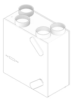 3D Documentation Image of VentilationUnit HeatRecovery StiebelEltron Centralised Compact