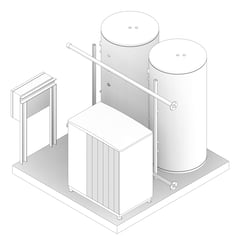 3D Documentation Image of WaterHeater FullSkid StiebelEltron HotWater Commercial 1HeatPumps2Tanks