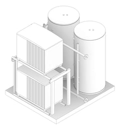 3D Documentation Image of WaterHeater FullSkid StiebelEltron HotWater Commercial 2HeatPumps2Tanks