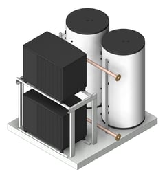 3D Shaded Image of WaterHeater FullSkid StiebelEltron HotWater Commercial 2HeatPumps2Tanks