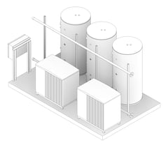 3D Documentation Image of WaterHeater FullSkid StiebelEltron HotWater Commercial 2HeatPumps3Tanks