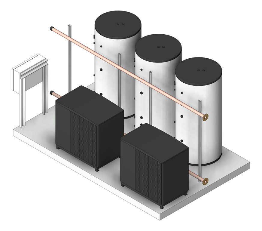Image of WaterHeater FullSkid StiebelEltron HotWater Commercial 2HeatPumps3Tanks