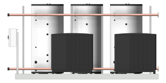 Front Image of WaterHeater FullSkid StiebelEltron HotWater Commercial 2HeatPumps3Tanks