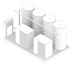 3D Documentation Image of WaterHeater FullSkid StiebelEltron HotWater Commercial 2HeatPumps4Tanks