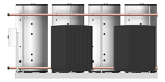 Front Image of WaterHeater FullSkid StiebelEltron HotWater Commercial 2HeatPumps4Tanks