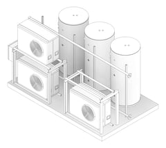 3D Documentation Image of WaterHeater FullSkid StiebelEltron HotWater Commercial 3HeatPumps3Tanks
