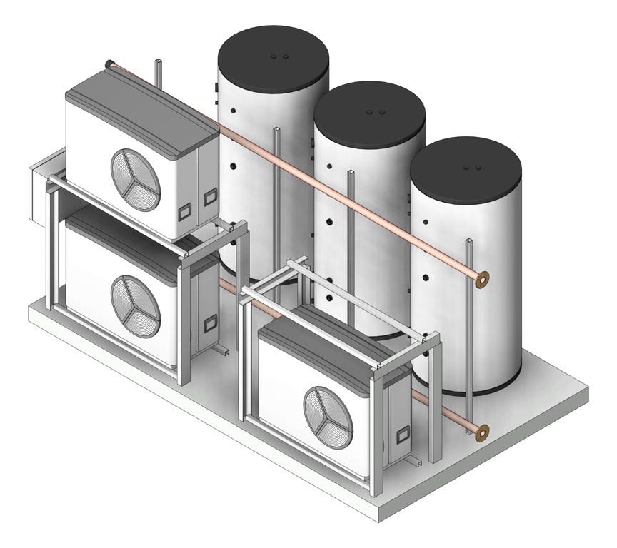 Image of WaterHeater FullSkid StiebelEltron HotWater Commercial 3HeatPumps3Tanks