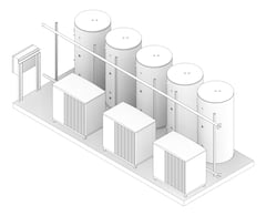 3D Documentation Image of WaterHeater FullSkid StiebelEltron HotWater Commercial 3HeatPumps5Tanks