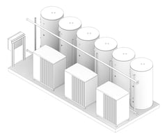 3D Documentation Image of WaterHeater FullSkid StiebelEltron HotWater Commercial 3HeatPumps6Tanks