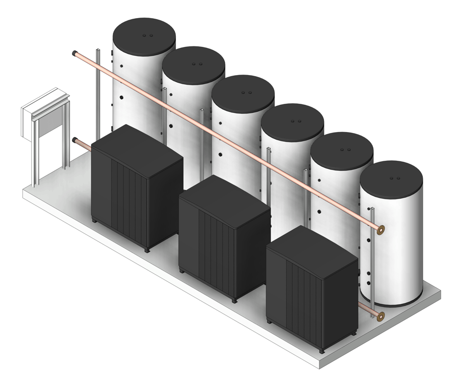 Image of WaterHeater FullSkid StiebelEltron HotWater Commercial 3HeatPumps6Tanks