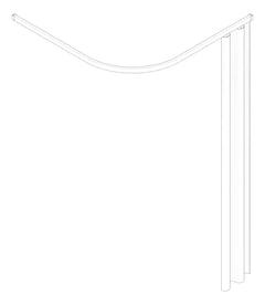 3D Documentation Image of CurtainTrack Shower SureCare Lshape