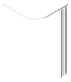 3D Shaded Image of CurtainTrack Shower SureCare Lshape