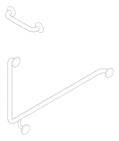 3D Documentation Image of GrabRailSet 90Deg SureCare Toilet LH