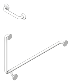 3D Shaded Image of GrabRailSet 90Deg SureCare Toilet LH