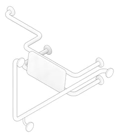 3D Documentation Image of GrabRailSet 90Deg SureCare Toilet LH Backrest