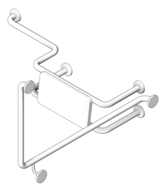 3D Shaded Image of GrabRailSet 90Deg SureCare Toilet LH Backrest