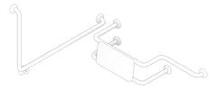 3D Documentation Image of GrabRailSet 90Deg SureCare Toilet RH Backrest