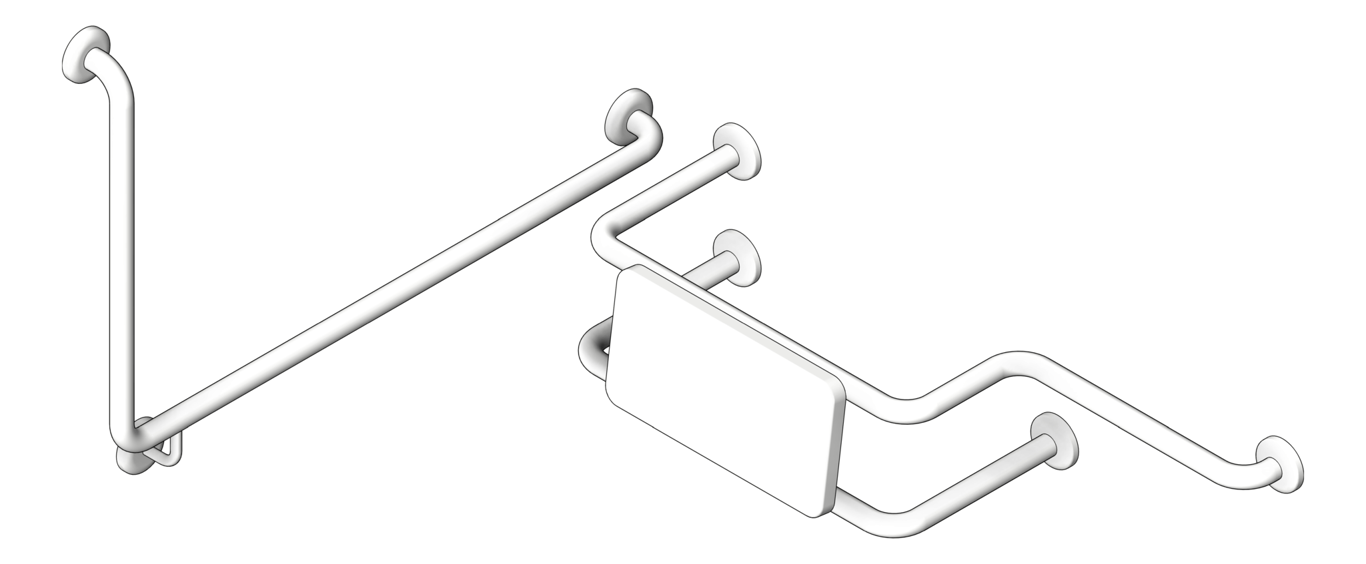 GrabRailSet 90Deg SureCare Toilet RH Backrest