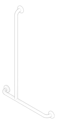 3D Documentation Image of GrabRail Shower SureCare Tshape Inverted LH