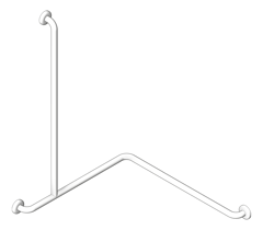 3D Shaded Image of GrabRail Shower SureCare WrapAround LH
