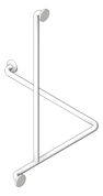 3D Shaded Image of GrabRail Shower SureCare WrapAround RH