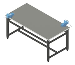 3D Presentation Image of Bench Metalwork TFSProjects System7 Kube2 1800 Long