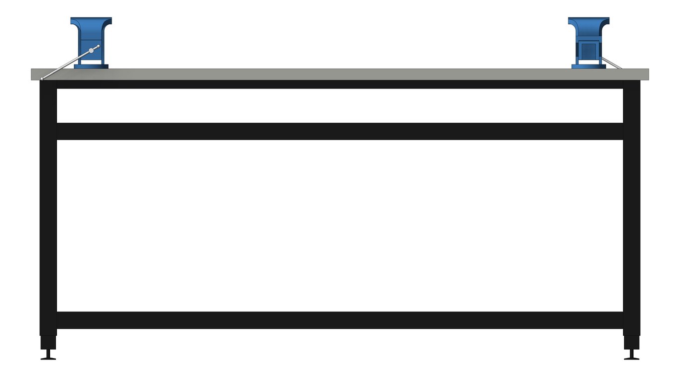 Front Image of Bench Metalwork TFSProjects System7 Kube2 1800 Long