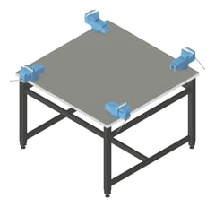 3D Presentation Image of Bench Metalwork TFSProjects System7 Kube4 1200 Square
