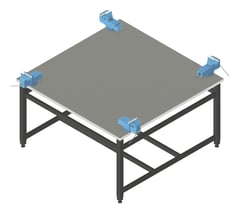 3D Presentation Image of Bench Metalwork TFSProjects System7 Kube4 1500 Square