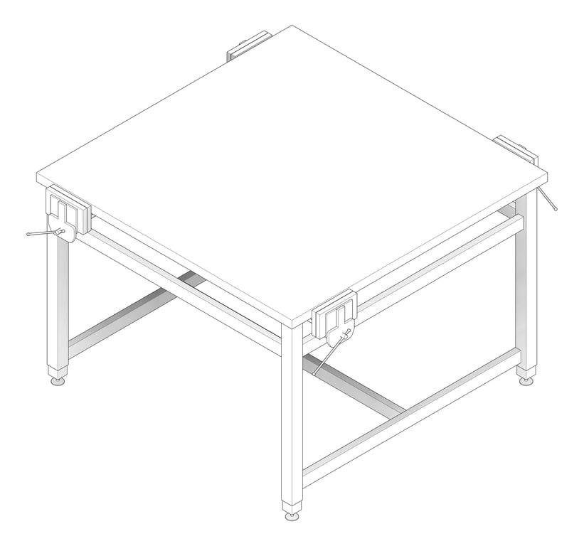 3D Documentation Image of Bench Woodwork TFSProjects System7 Kube4 1200 Square