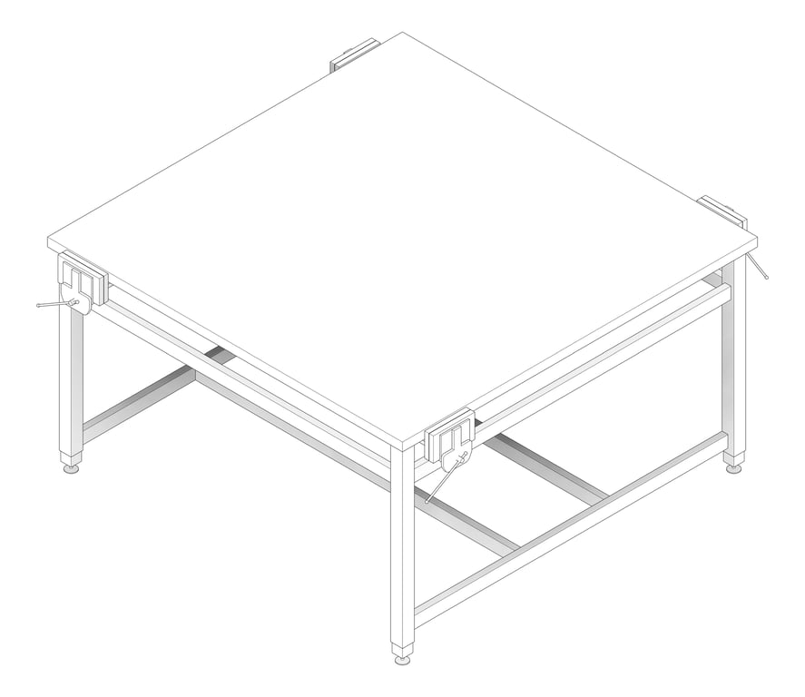 3D Documentation Image of Bench Woodwork TFSProjects System7 Kube4 1500 Square