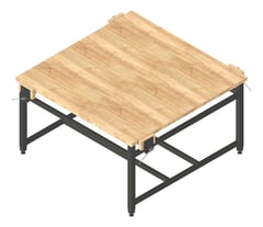 3D Presentation Image of Bench Woodwork TFSProjects System7 Kube4 1500 Square