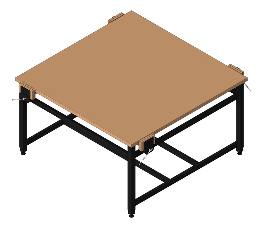 3D Shaded Image of Bench Woodwork TFSProjects System7 Kube4 1500 Square