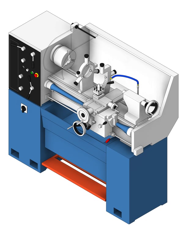 3D Shaded Image of Machinery CentreLathe TFSProjects
