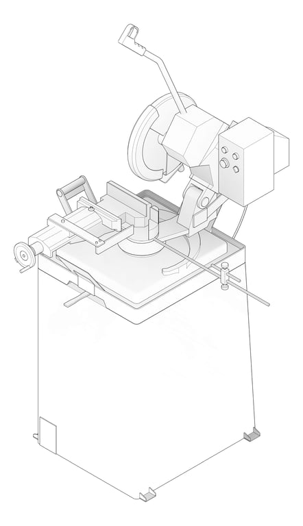3D Documentation Image of Machinery ColdSawAndStand TFSProjects 315mm 240V