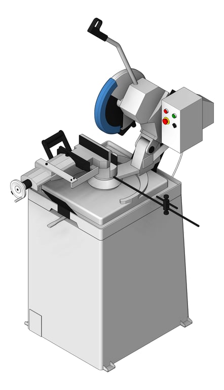 3D Shaded Image of Machinery ColdSawAndStand TFSProjects 315mm 240V