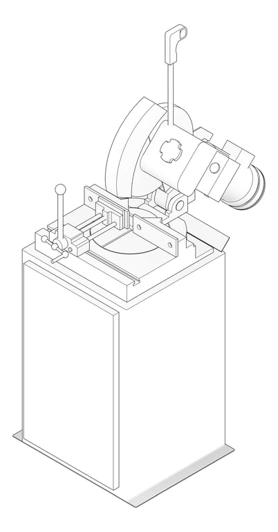 3D Documentation Image of Machinery ColdSawIntegratedStand TFSProjects 350mm