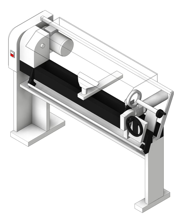 3D Shaded Image of Machinery ManualCopyWoodLathe ToolsForSchools SCM Minimax T124CE
