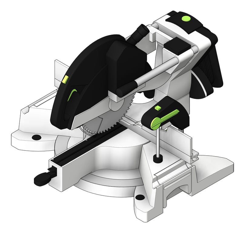 3D Shaded Image of Machinery MitreSaw TFSProjects Festool Kapex KS120R