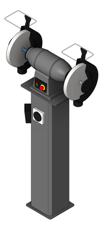 3D Shaded Image of Machinery PedestalBuffingMachine TFSProjects 225mm