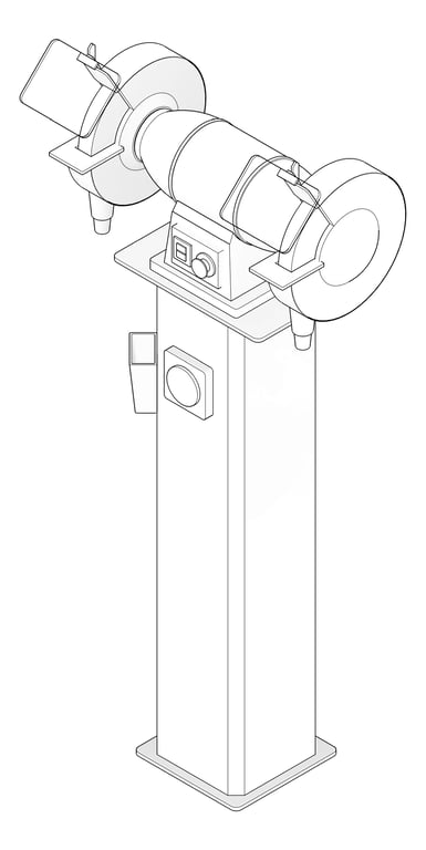 3D Documentation Image of Machinery PedestalGrinder TFSProjects 200mm