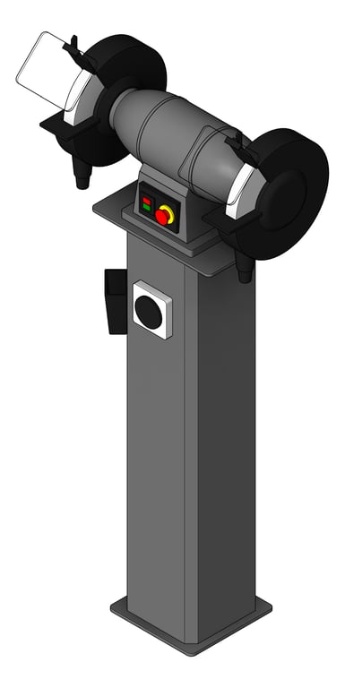 3D Shaded Image of Machinery PedestalGrinder TFSProjects 200mm