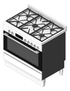 3D Shaded Image of Cooker Upright Westinghouse DualFuel