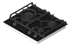 3D Shaded Image of Cooktop Gas Westinghouse 600 Glass