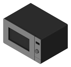3D Shaded Image of Microwave Countertop Westinghouse 45L