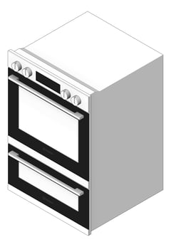 3D Shaded Image of Oven Electric Westinghouse 600 Duo
