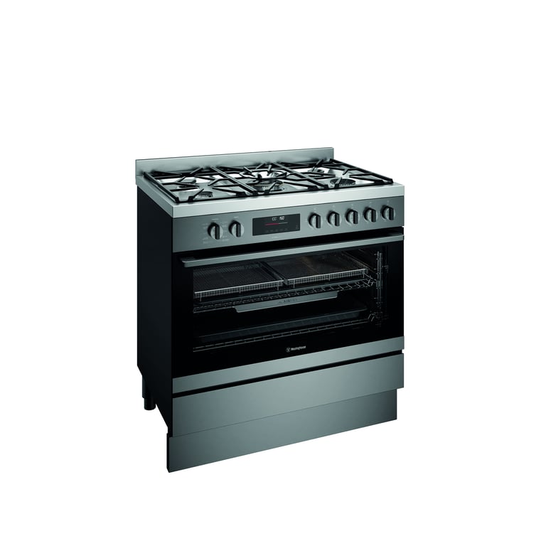 Westinghouse 90cm Freestanding Oven WFEP9717DD.jpg Image of Cooker Upright Westinghouse DualFuel