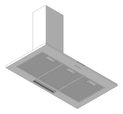 3D Shaded Image of Rangehood Canopy Westinghouse 900