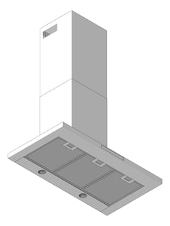 3D Shaded Image of Rangehood Canopy Westinghouse 900 TouchControl